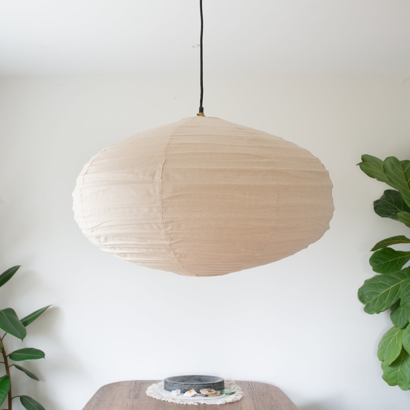 Natural Linen Light Shade NZ | Oval - Large (80cm dia.)