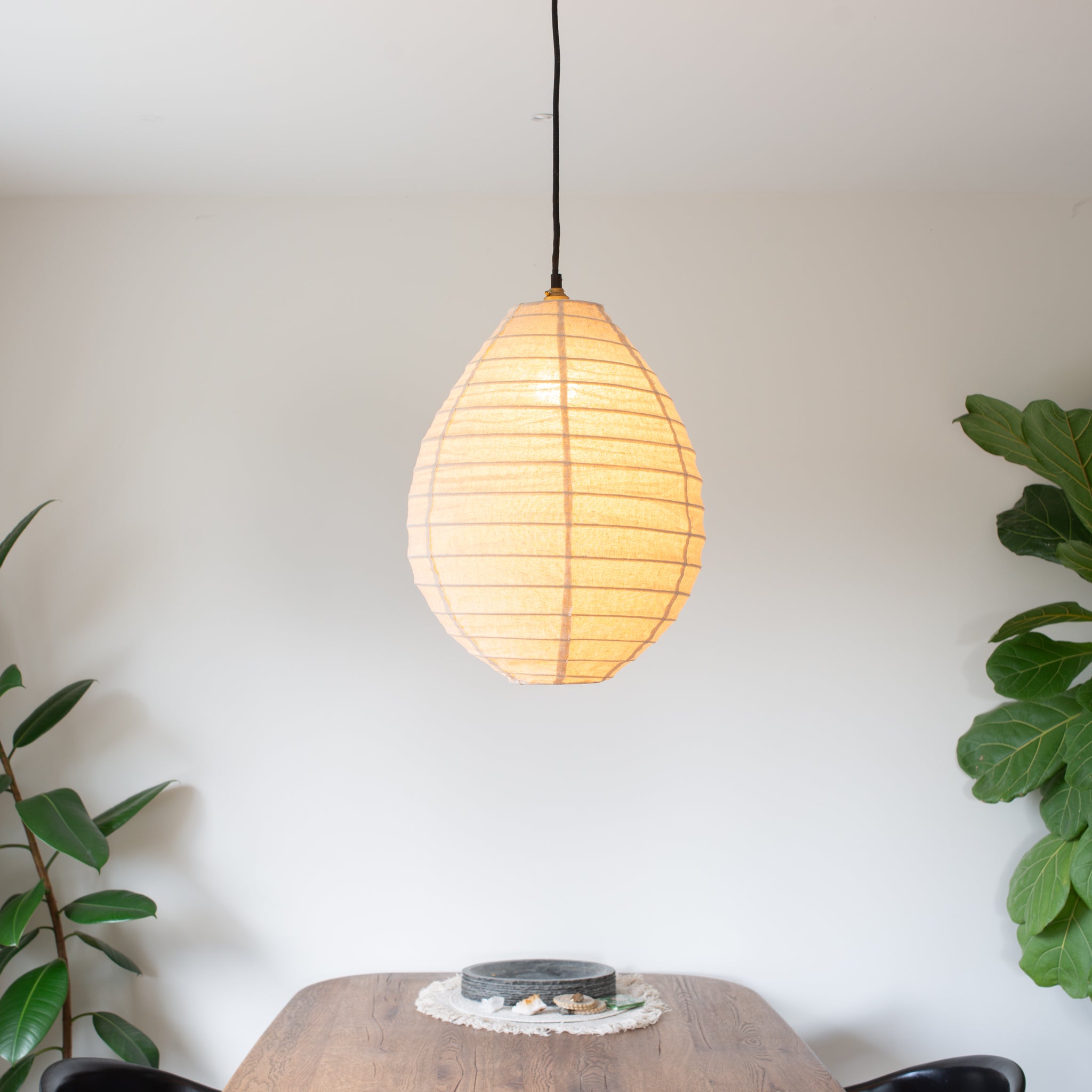Linen Light Shade | Pear - 35cm dia. | New Natural