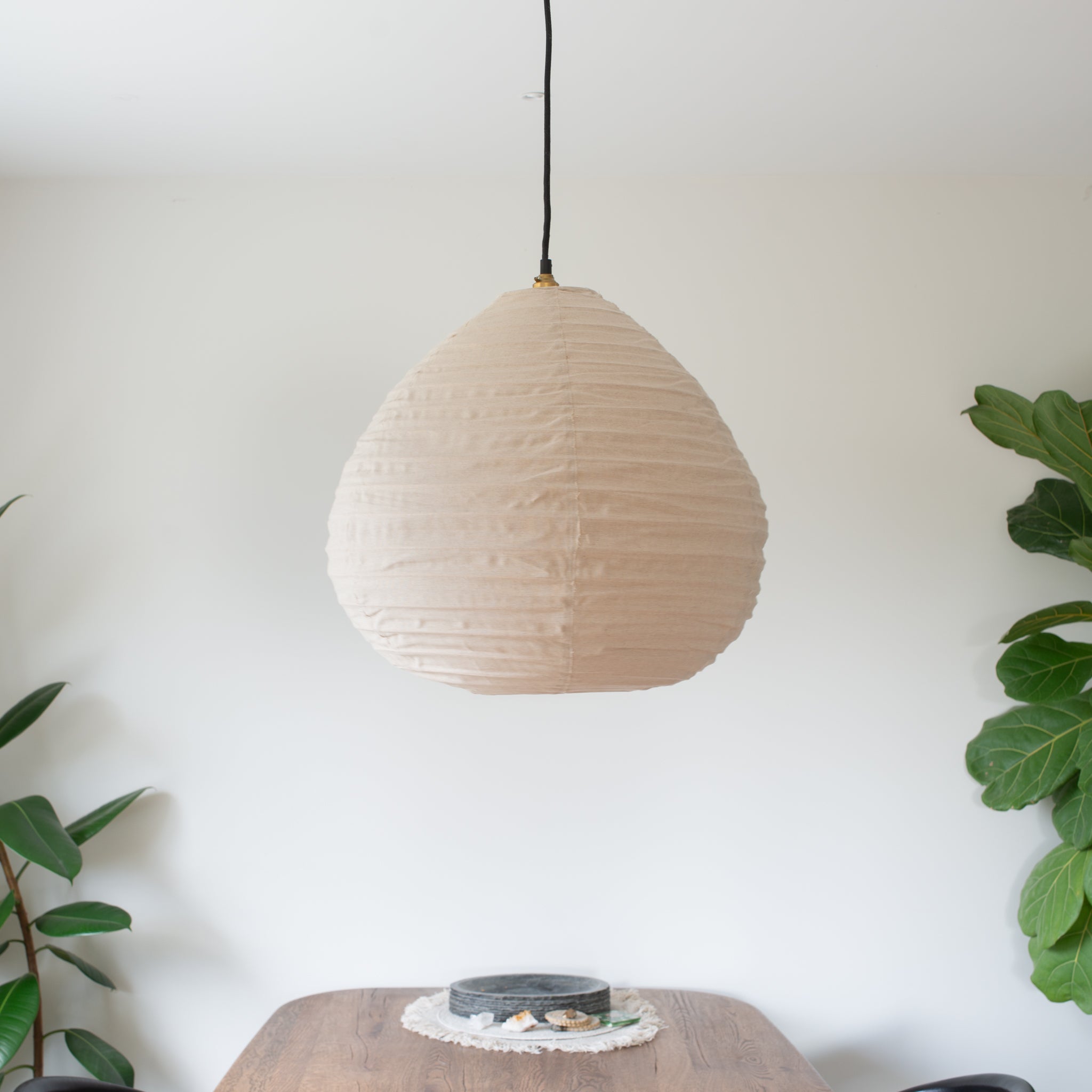 Linen Light Shade | Pear - 50cm | New Natural