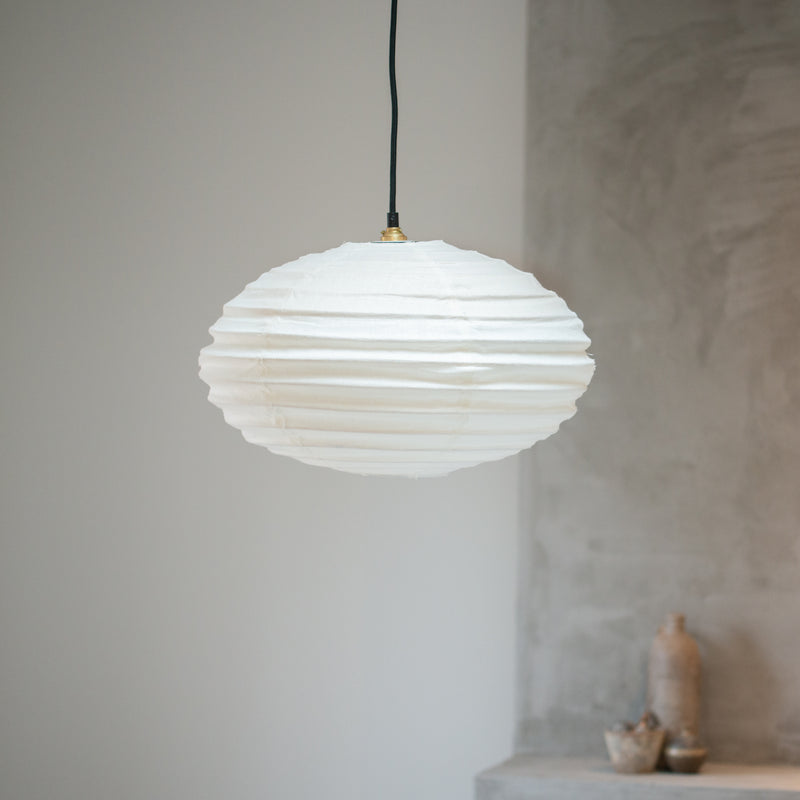 Linen Light Shade | Ovalê - 45cm | White