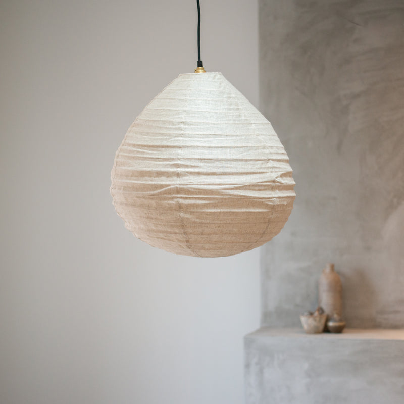 Linen Light Shade | Pear - 50cm | Natural