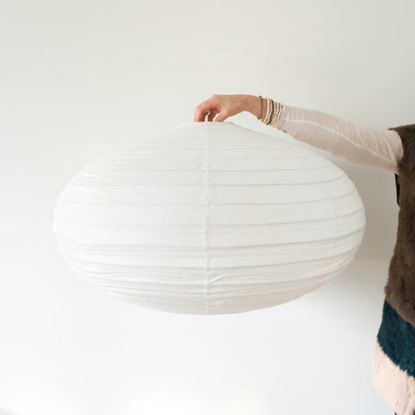 Linen Light Shade | Ovalê - 80cm | White