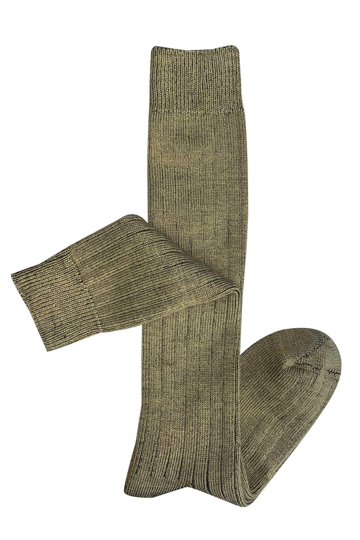 Merino Knee High Rib Socks | Khaki | OS
