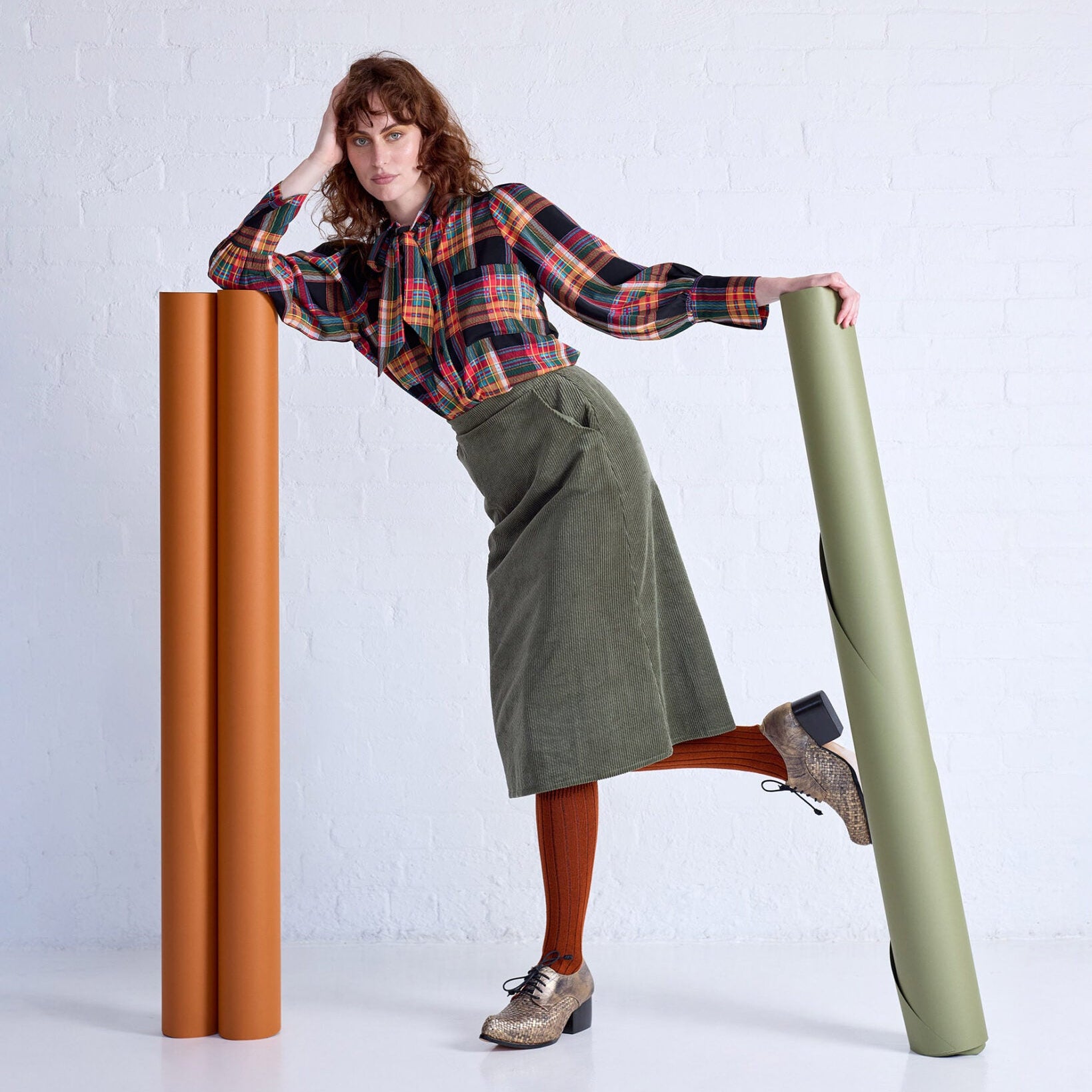 Merino Knee High Rib Socks | Paprika | OS