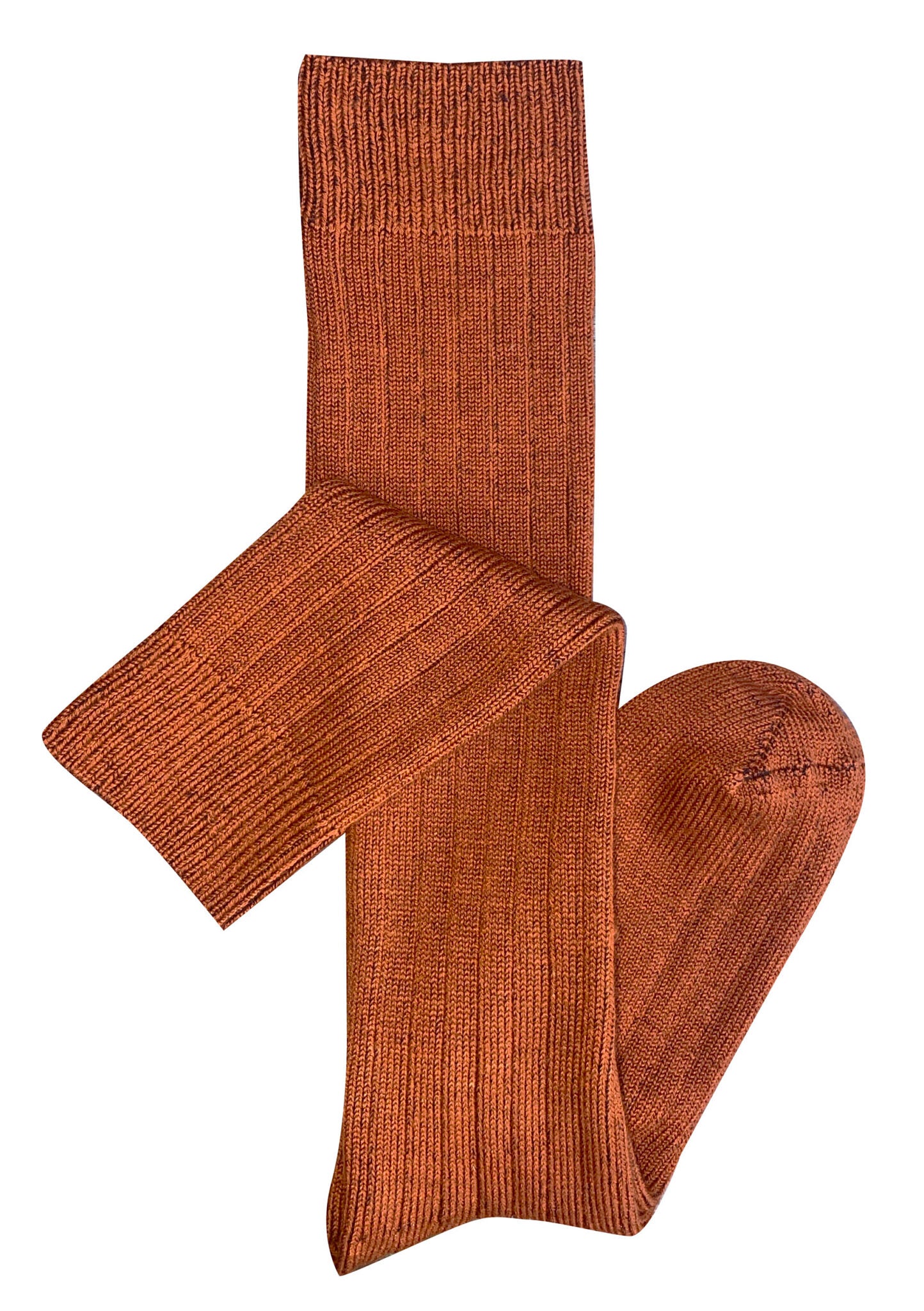 Merino Knee High Rib Socks | Paprika | OS