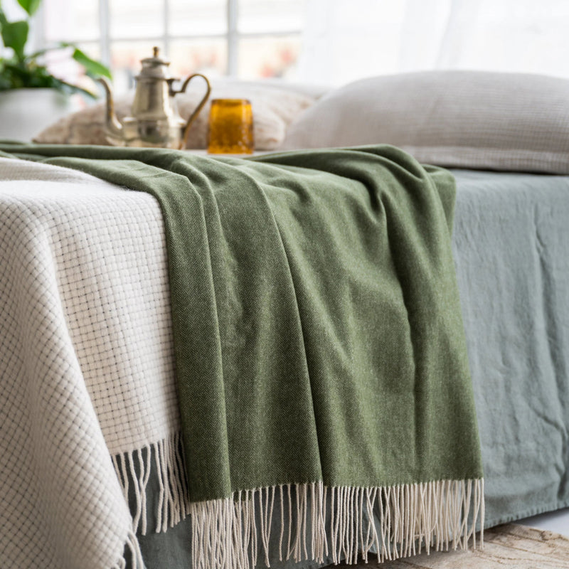 Cashmere Merino Blanket | Moss