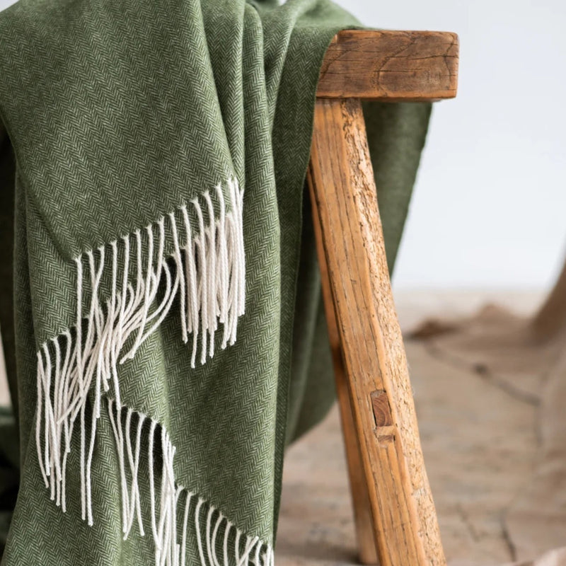 Cashmere Merino Blanket | Moss