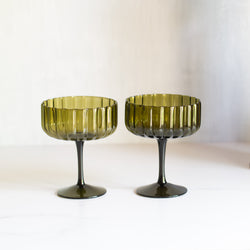 Lucille Coupe Glass | Set/2 | Olive