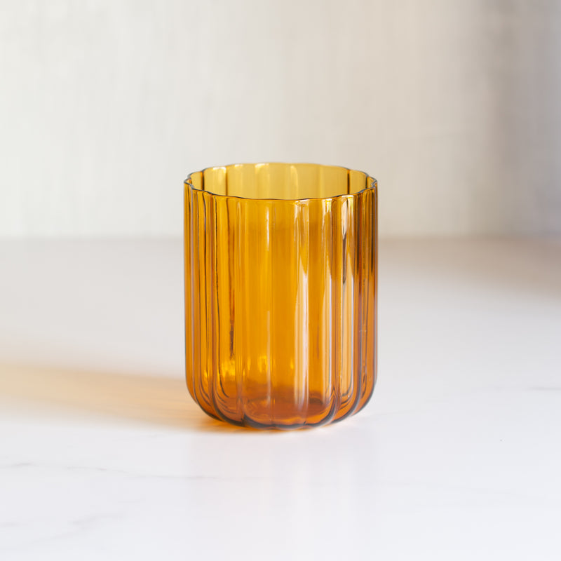 Lucille Glass Tumbler  | Amber