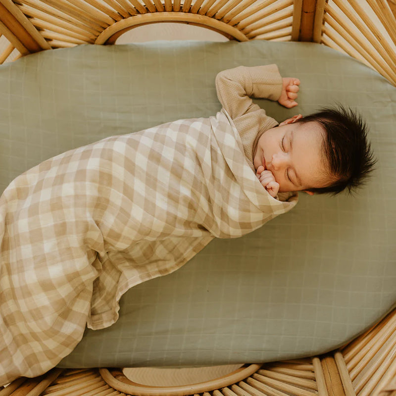 Snug as a Bub & Co Swaddle | Beige Gingham