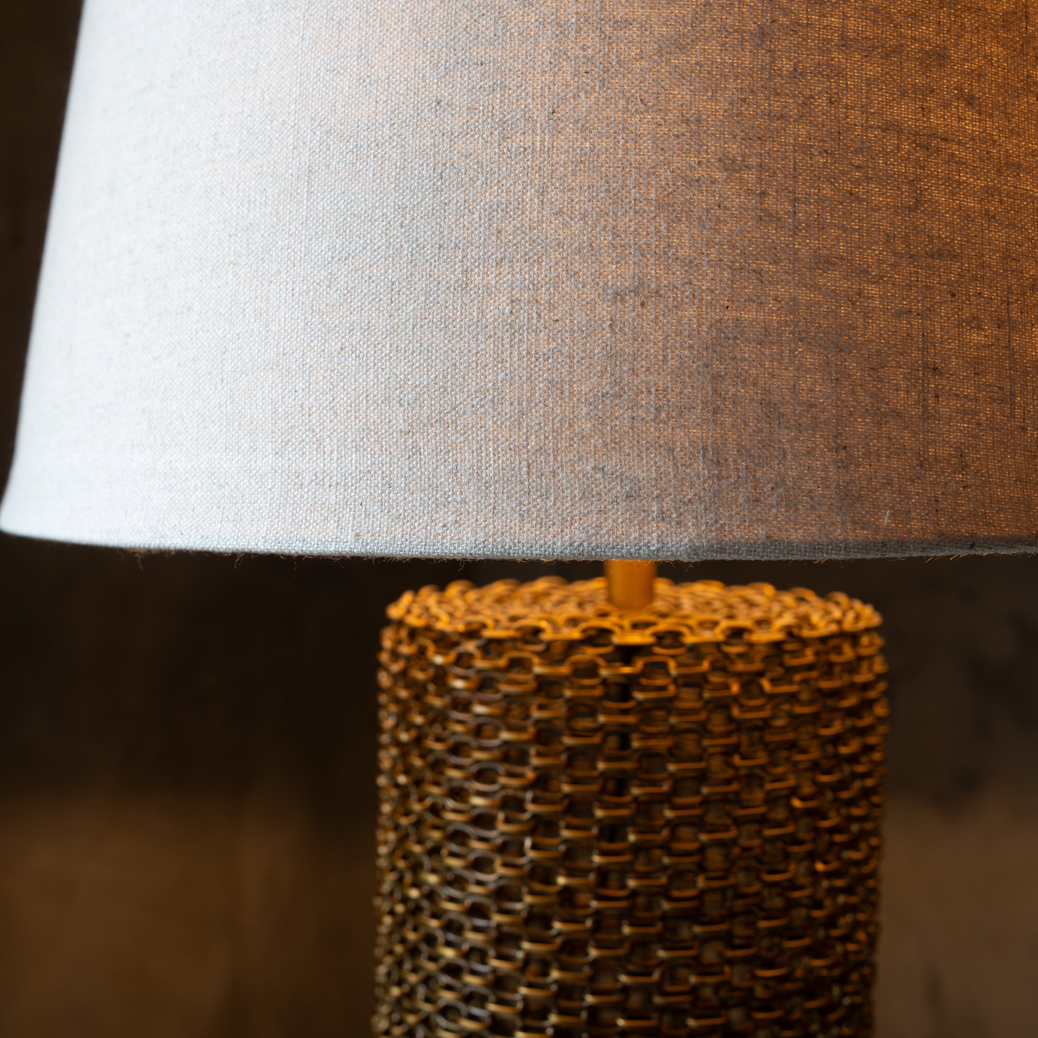 Maglia Woven Metal Table Lamp | Antique Brass