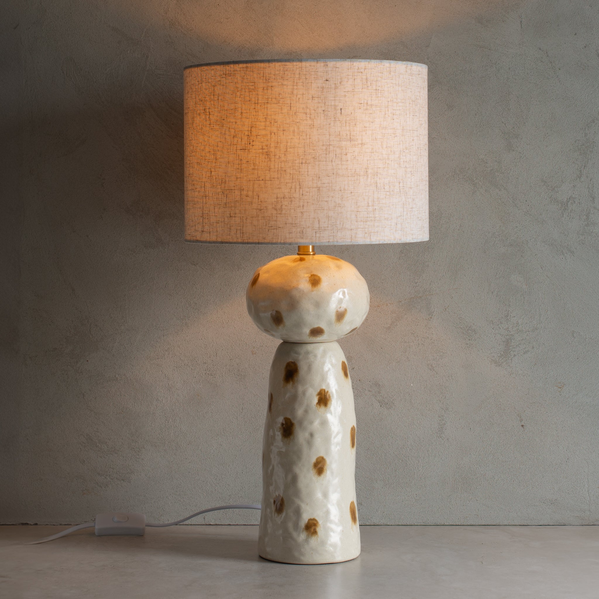 Amelie Ceramic Table Lamp | Ivory + Tan