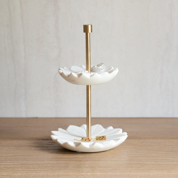 Marble 2 Tier Jewellery Stand