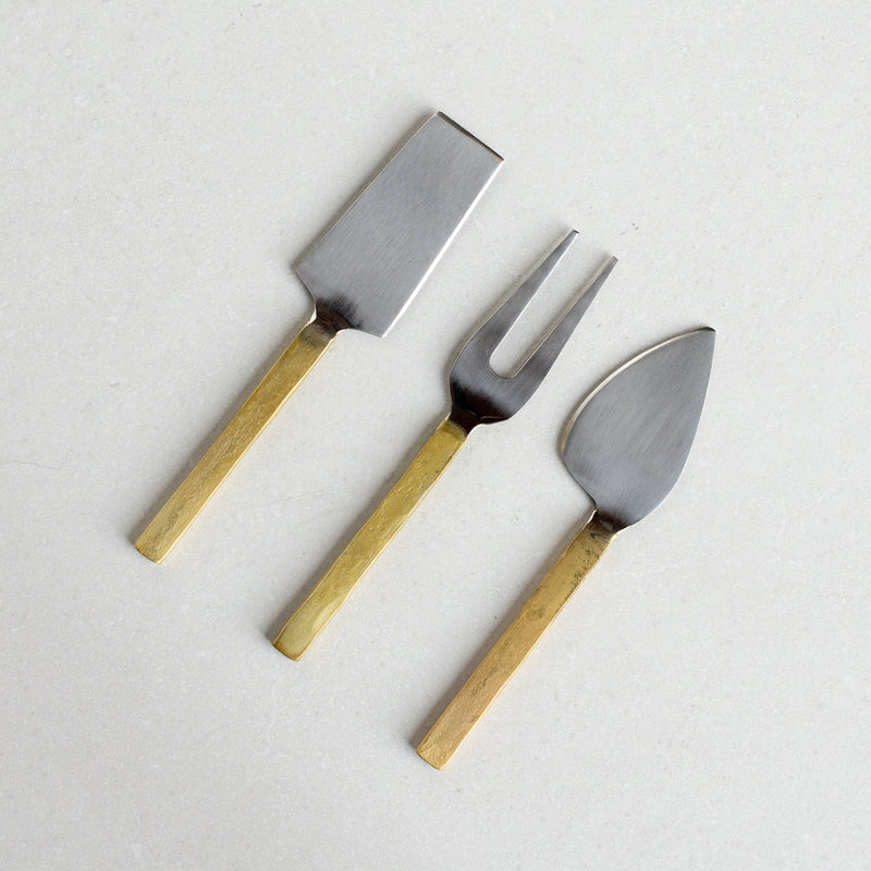 Matte Brass Cheese Set (3 piece)