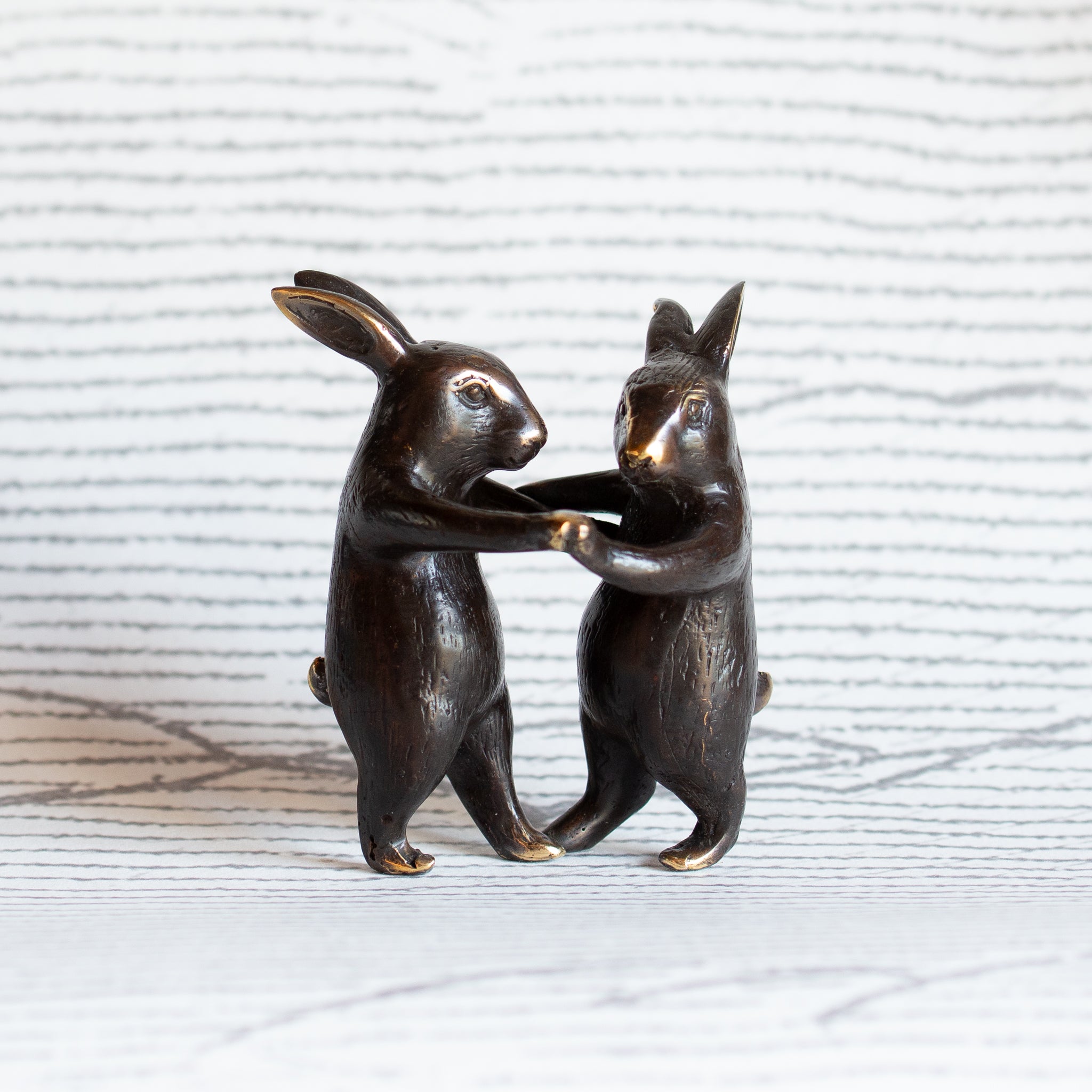 Mini Bronze Dancing Rabbits