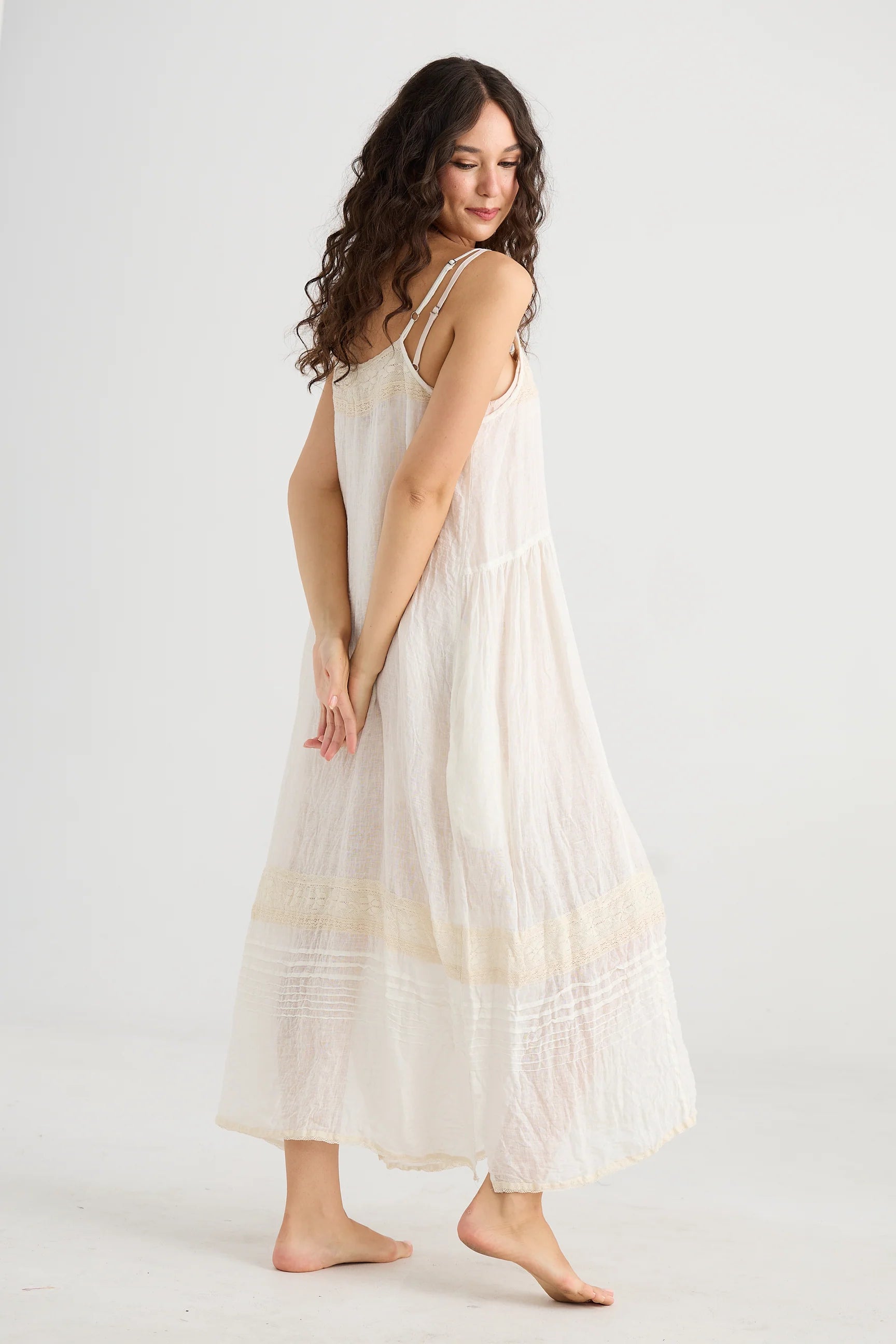 Isadore Linen Cami Dress | Cream