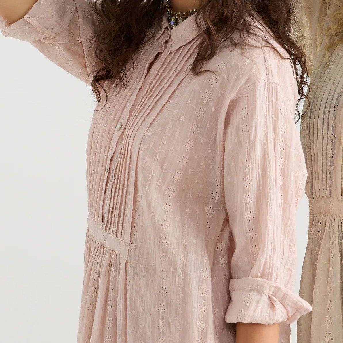 Prairie Long Lace Shirt | Blush