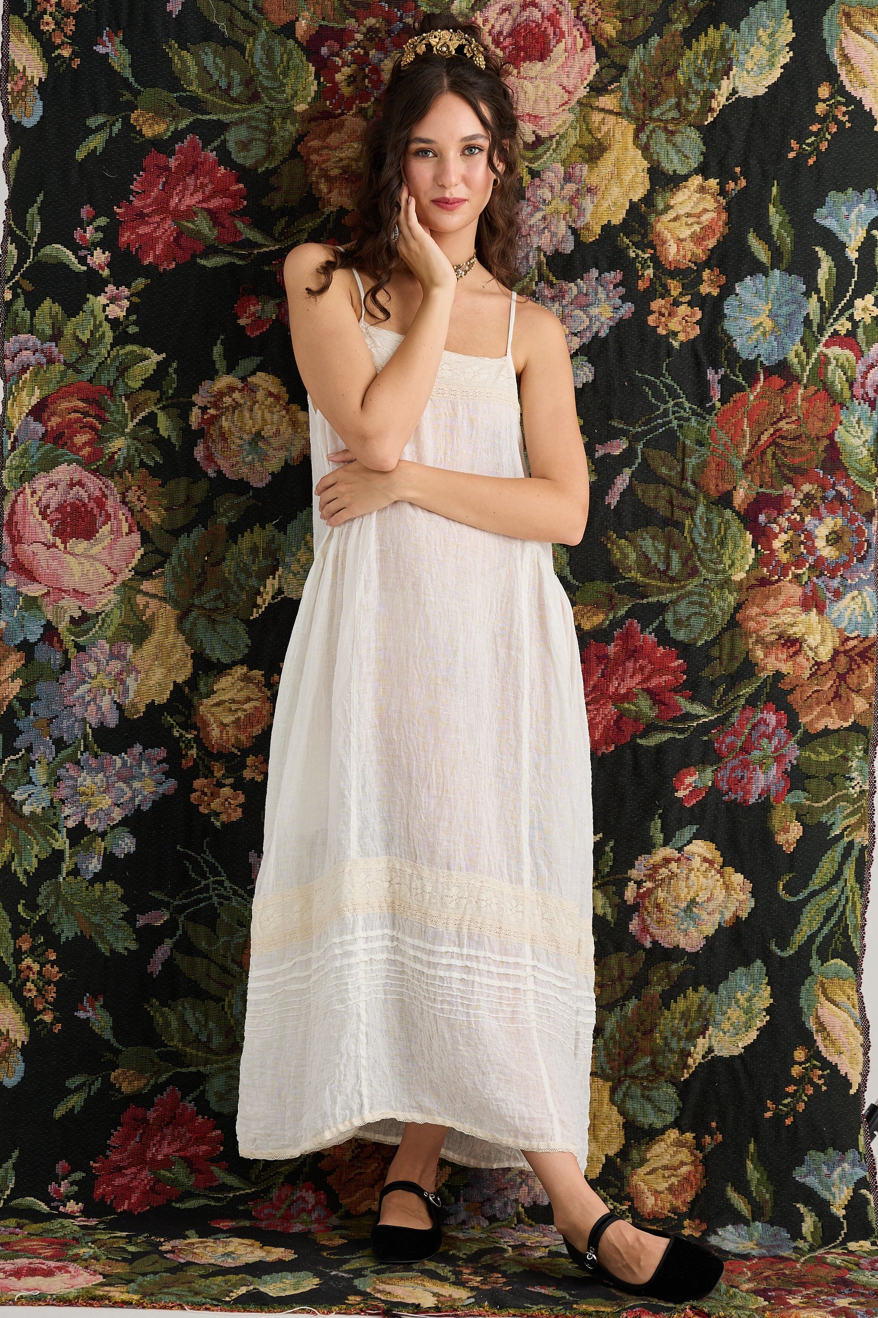 Isadore Linen Cami Dress | Cream