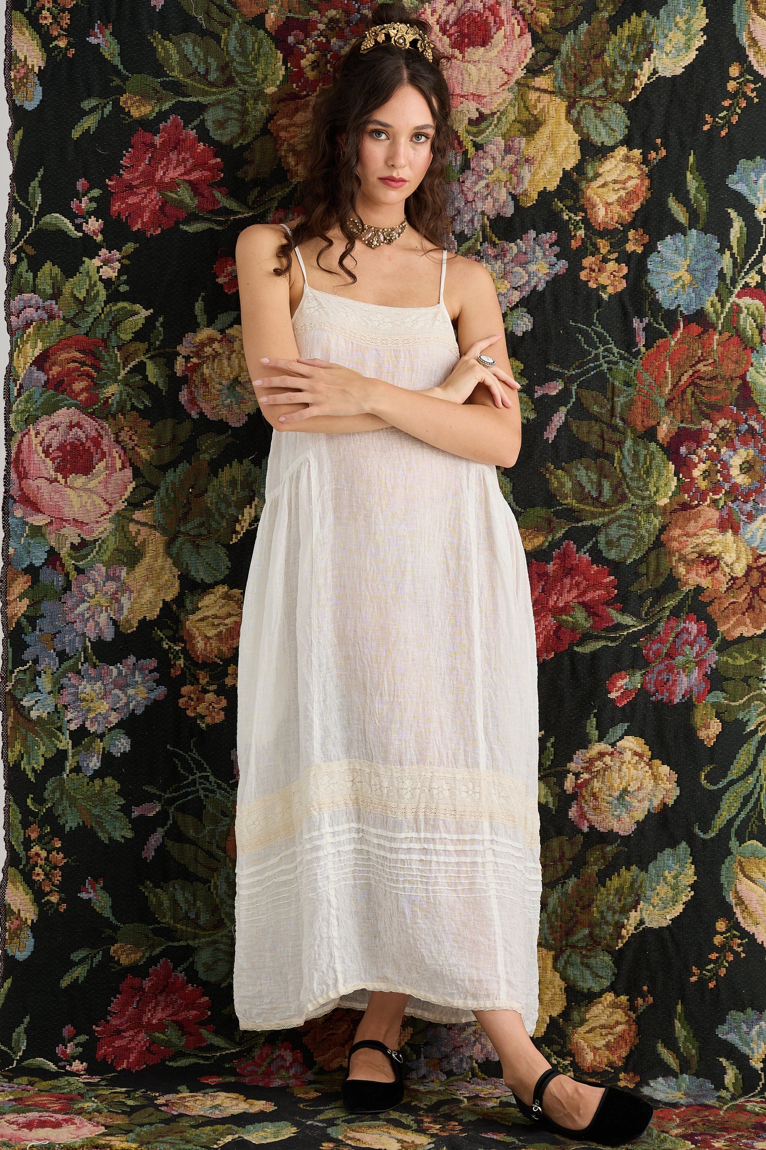 Isadore Linen Cami Dress | Cream