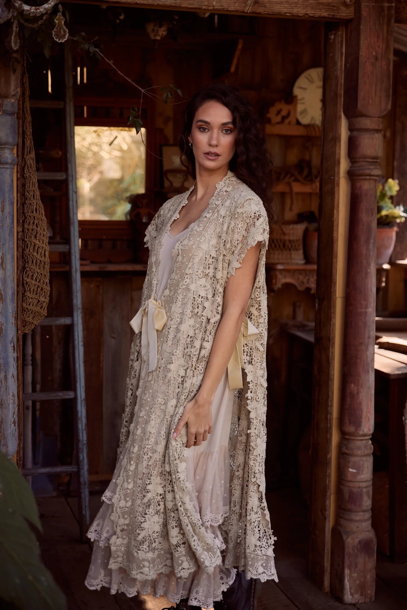 Empress Lace Duster | Stone