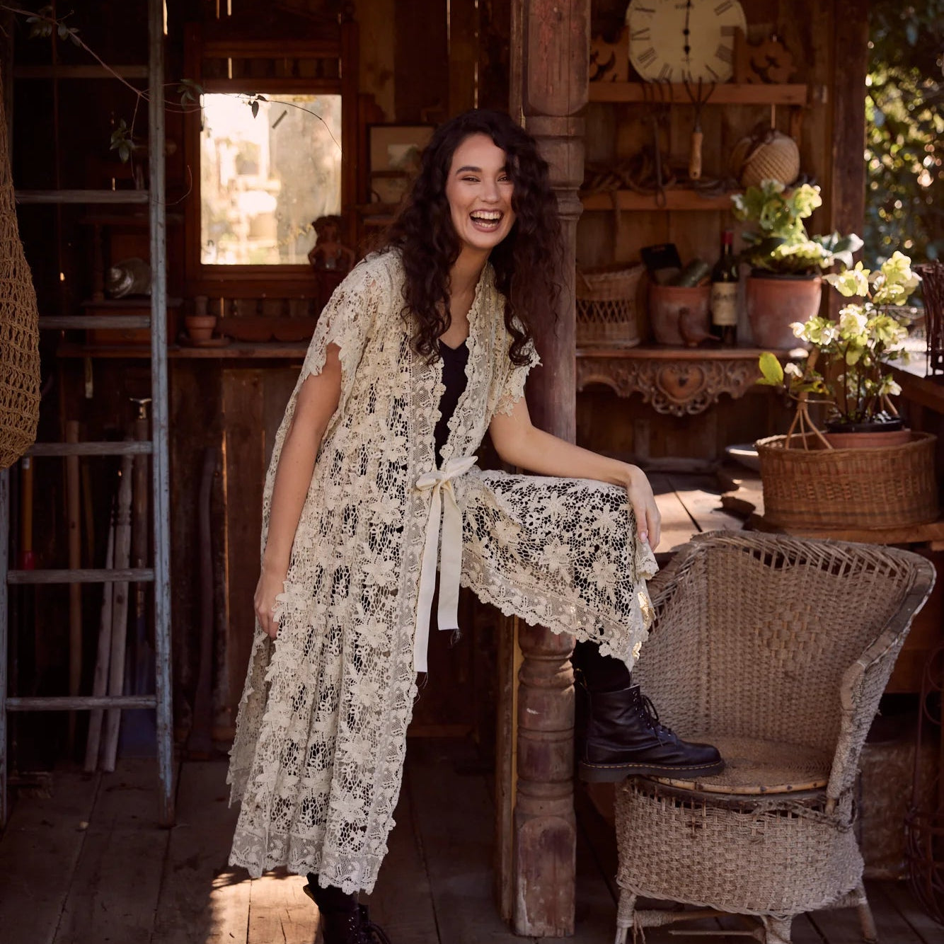 Empress Lace Duster | Stone