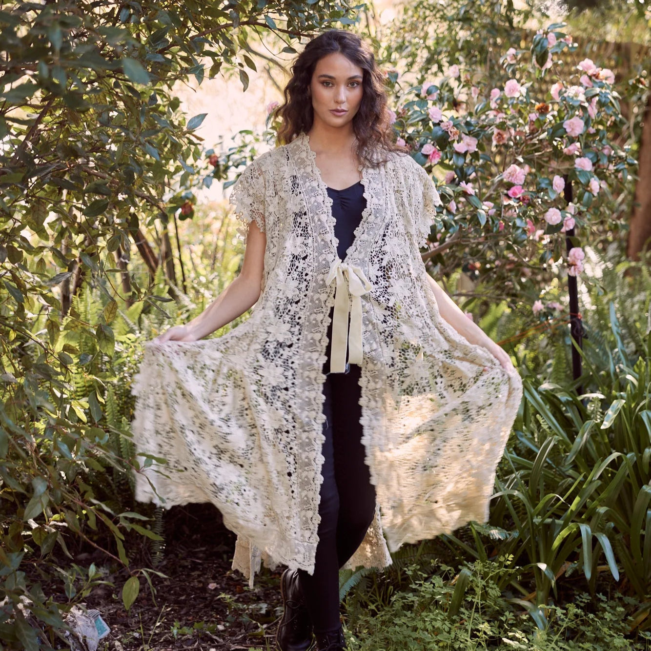 Empress Lace Duster | Stone