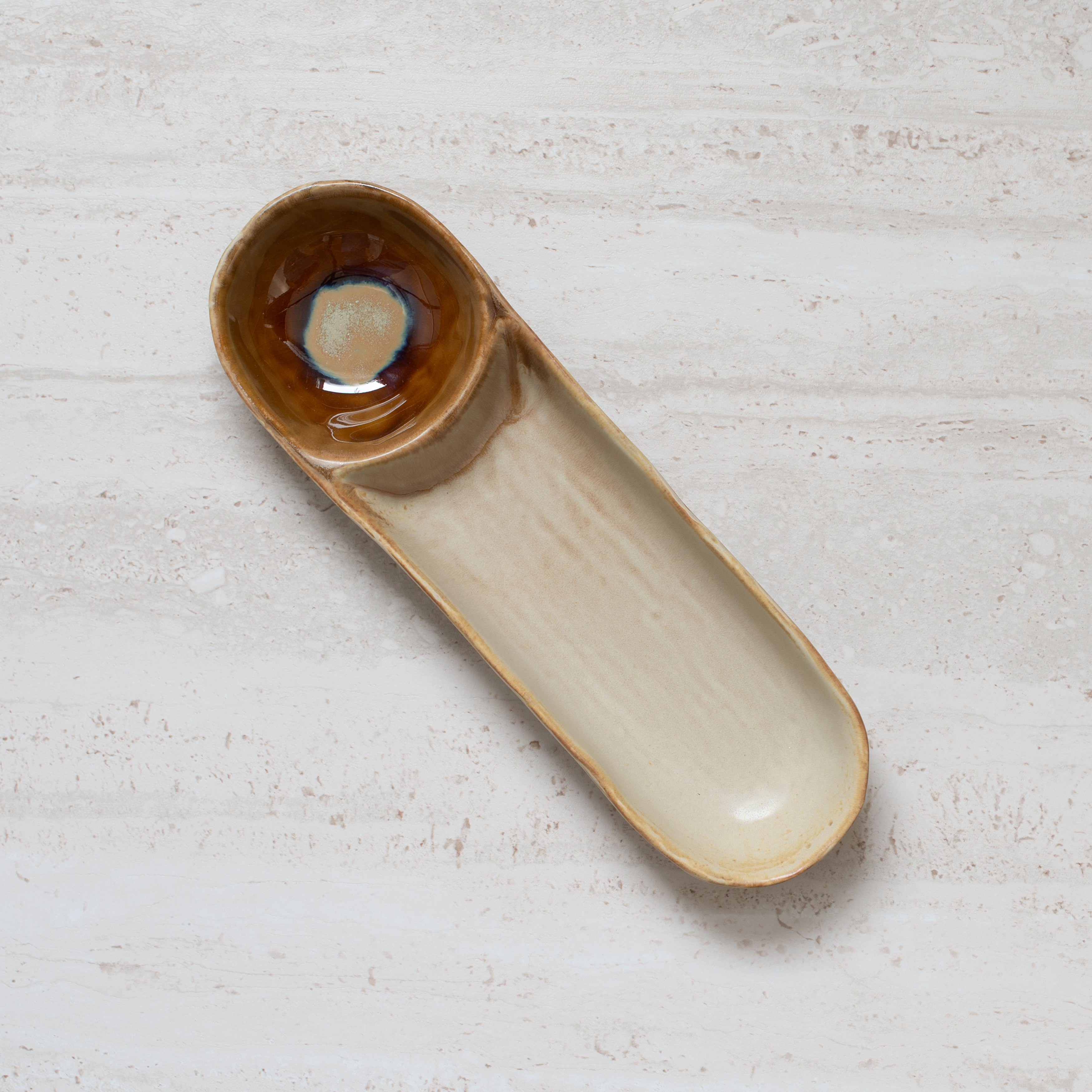 Miya Ceramic Olive Dish | Toffee + Natural