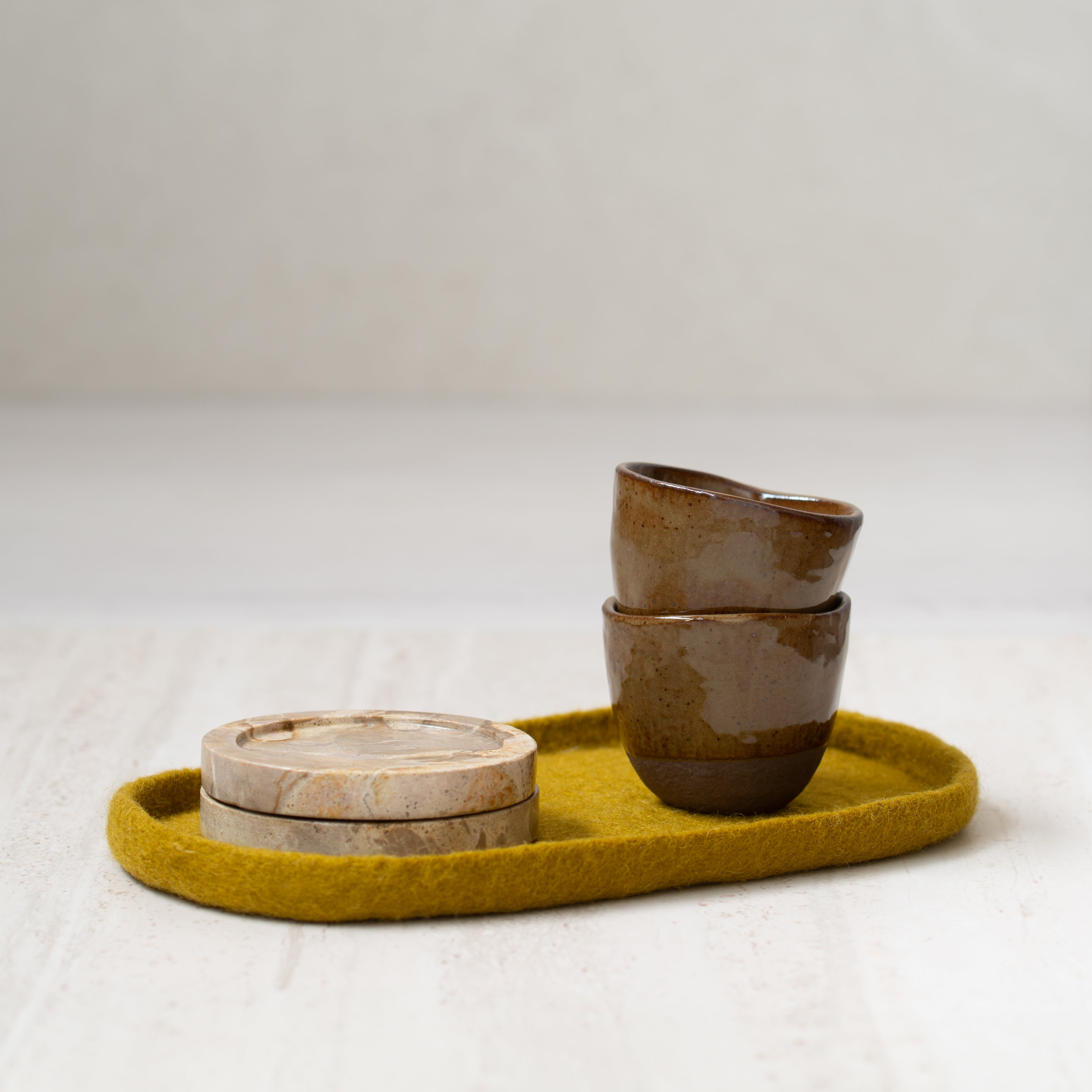 Muskhane Wool Felt Plato | Oval | Pistachio