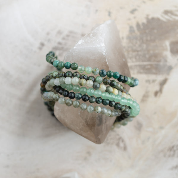 Natural Stone Bracelet Set/6 | Verde