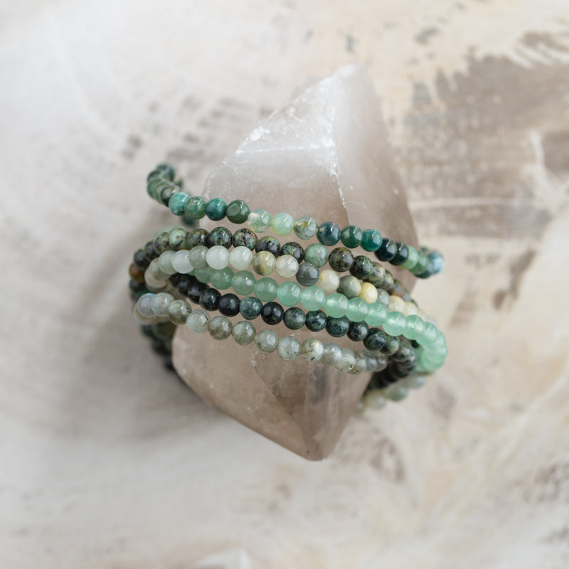 Natural Stone Bracelet Set/6 | Verde