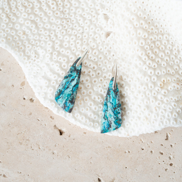 Natural Stone Earrings | Chrysocolla [D]