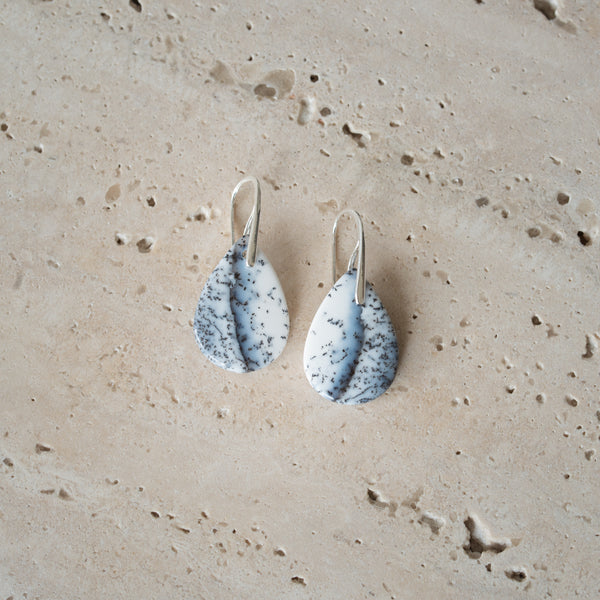 Natural Stone Earrings | Dendritic Agate [A]