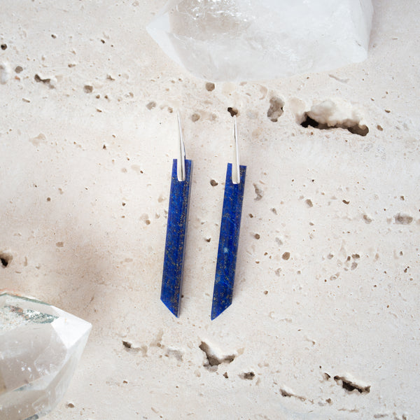 Natural Stone Earrings | Lapis Lazuli Drop