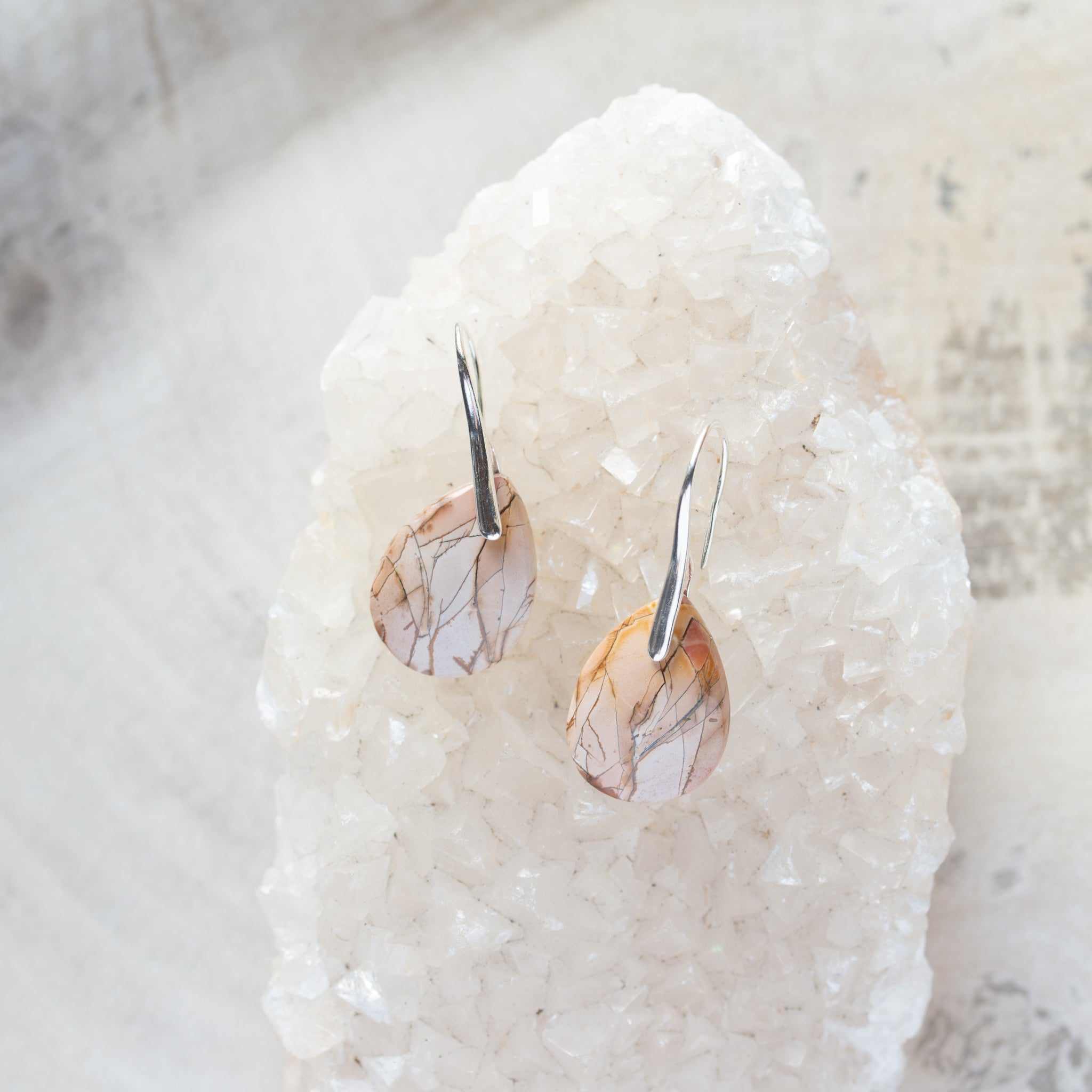 Natural Stone Earrings | Picasso Jasper Drops