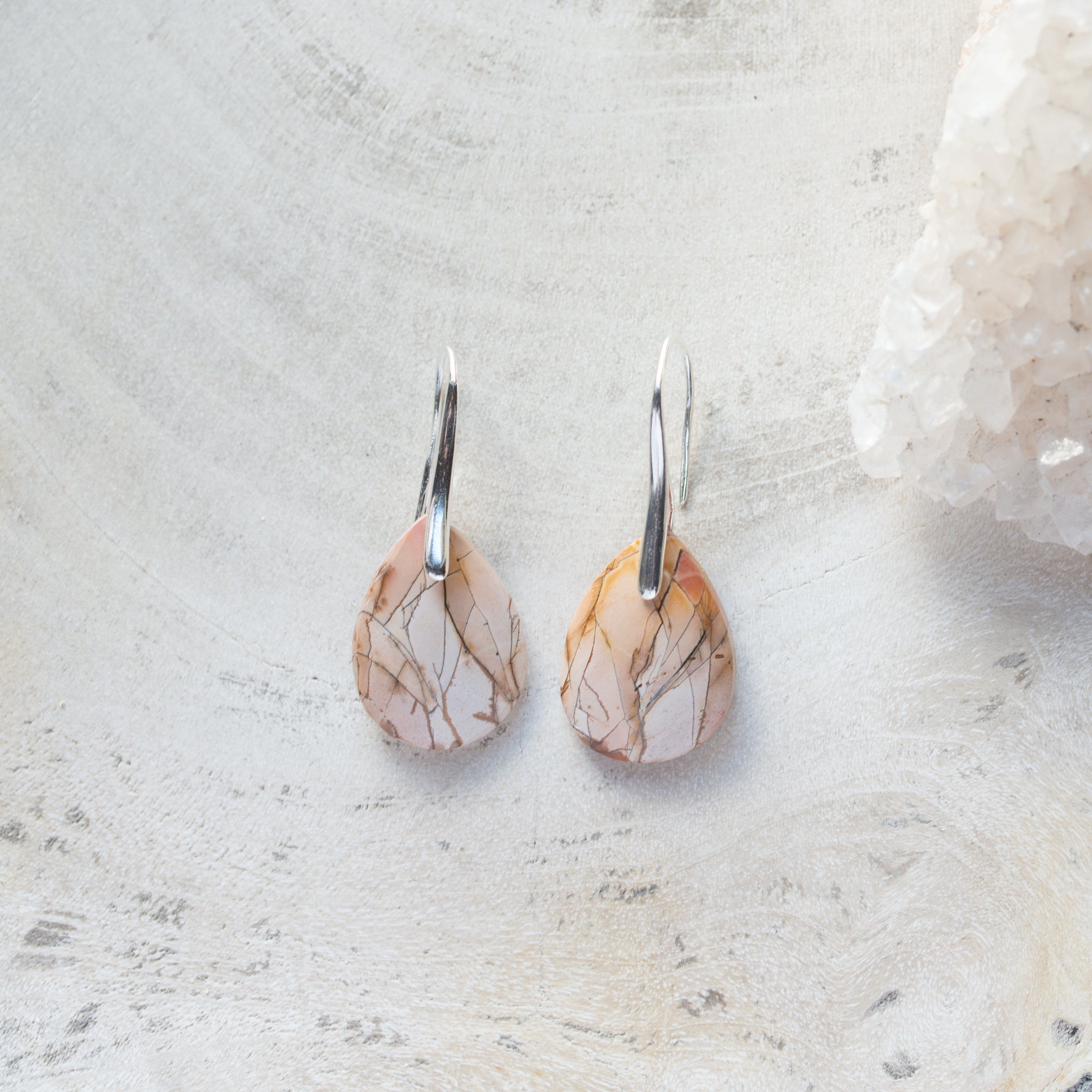 Natural Stone Earrings | Picasso Jasper Drops