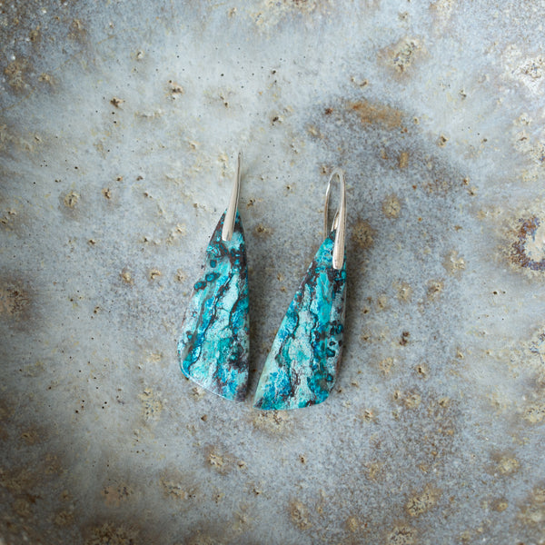 Natural Stone Earrings | Chrysocolla [D]