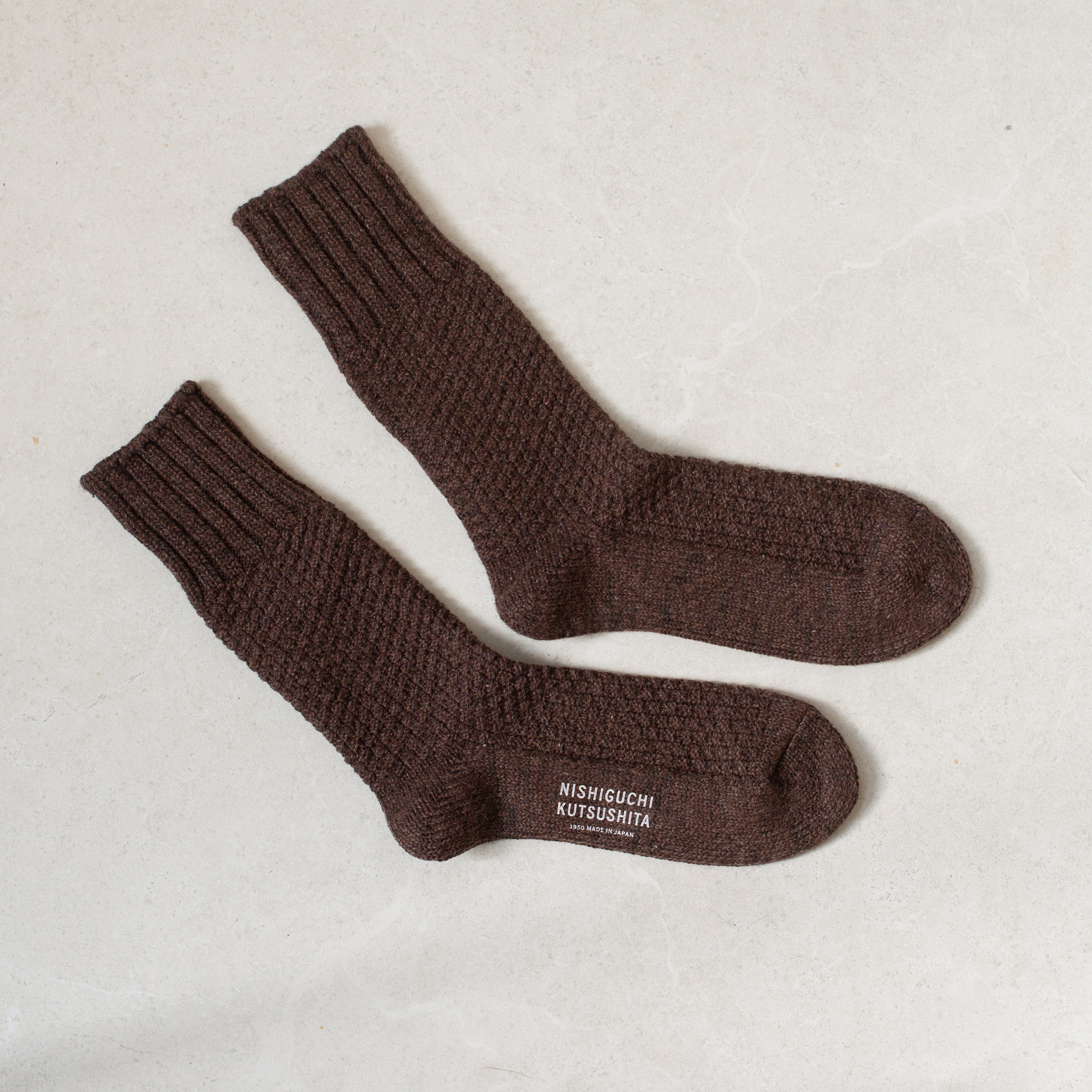 Wool Cotton Boot Socks | Mocha