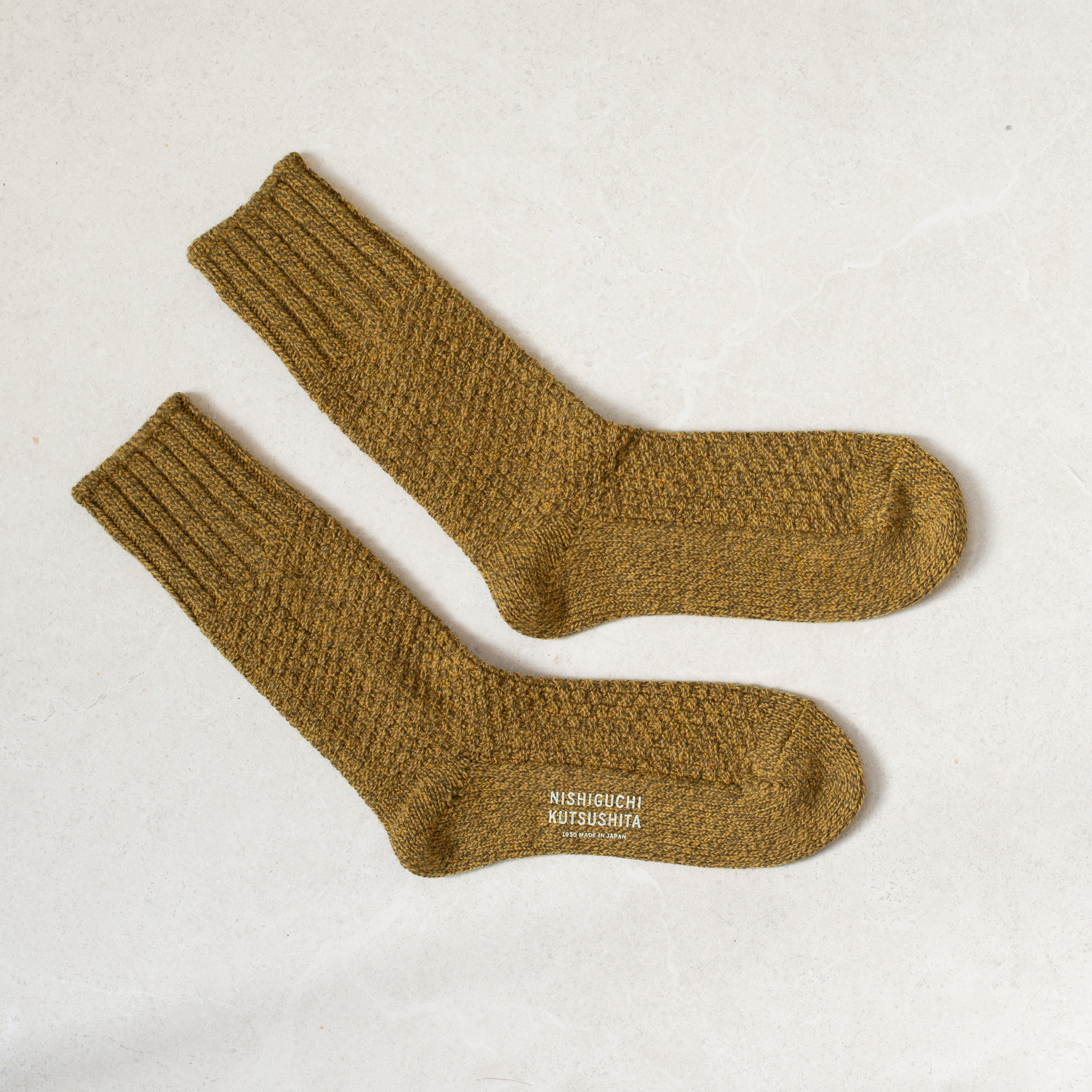 Wool Cotton Boot Socks | Mustard