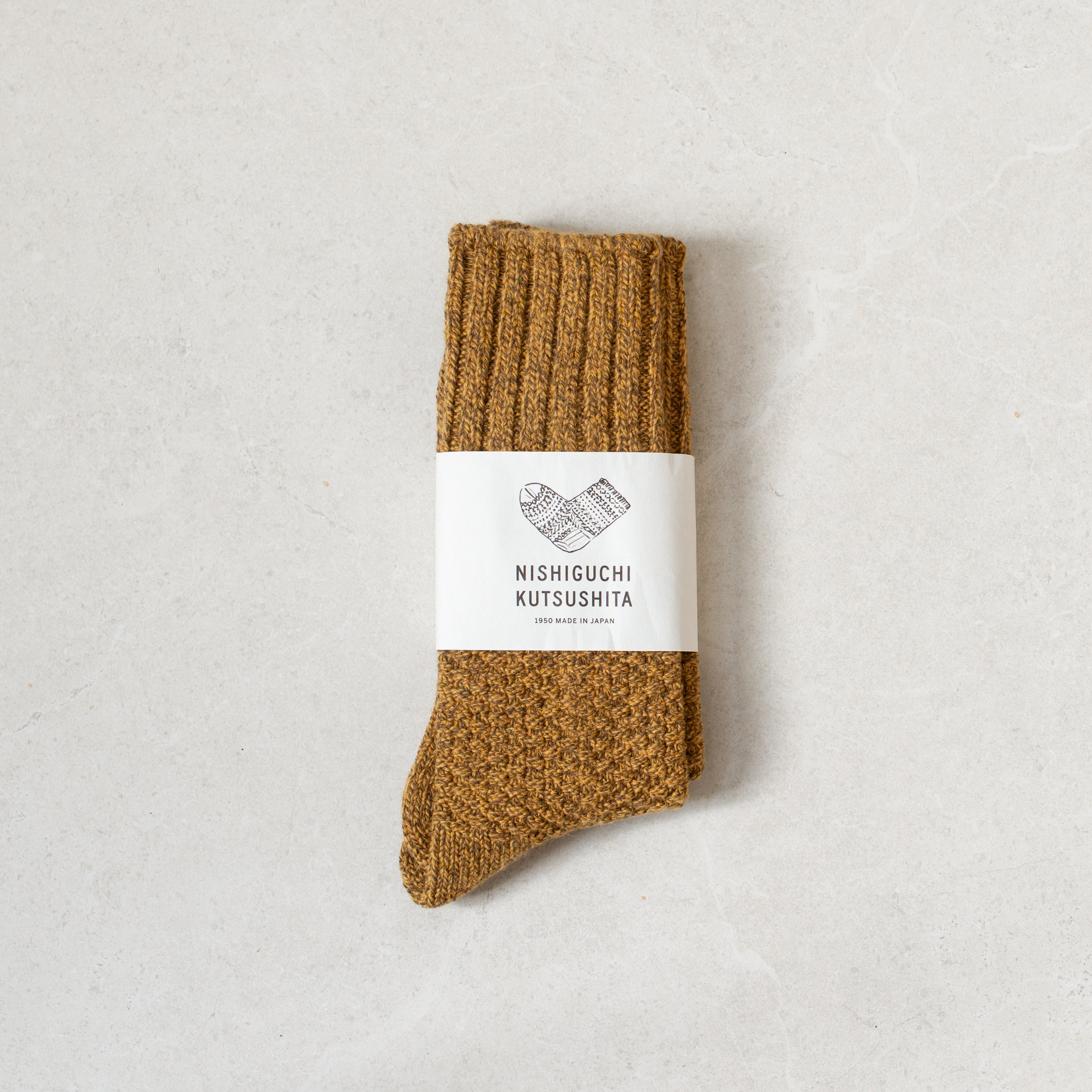 Wool Cotton Boot Socks | Mustard