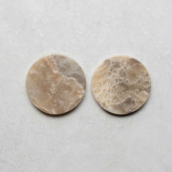 Marble Onyx Coasters | Pair | A