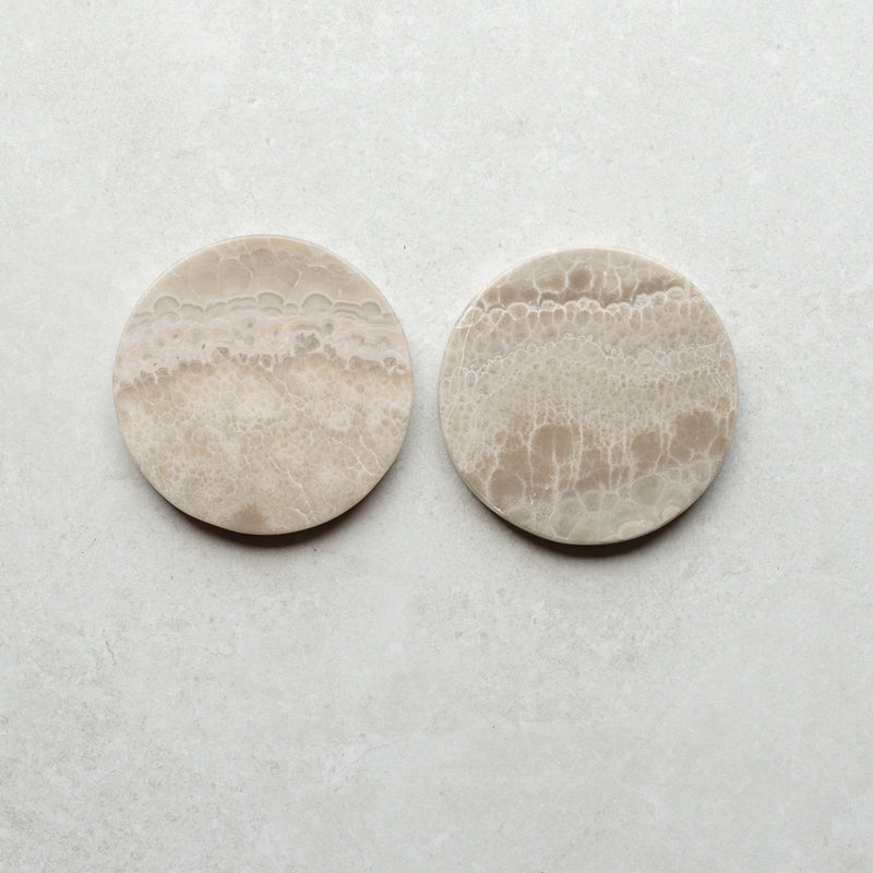 Marble Onyx Coasters | Pair | D