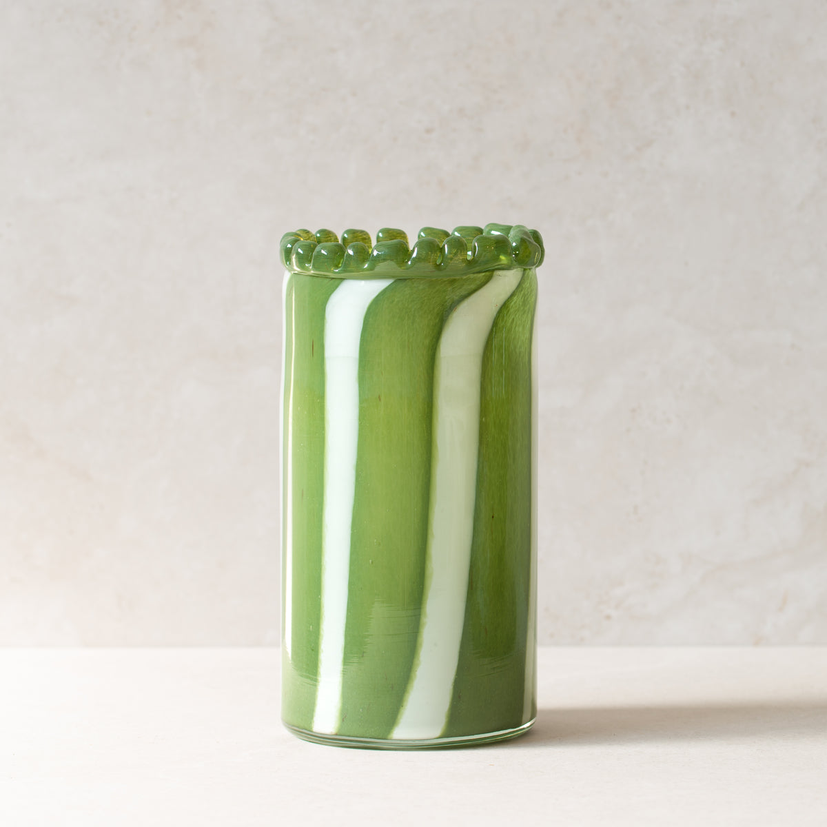 Pettine Stripe Glass Vase | Green