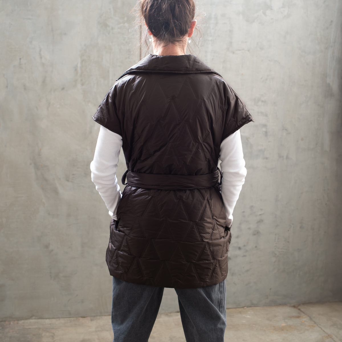 Quilted Puffer Jacket | Choco