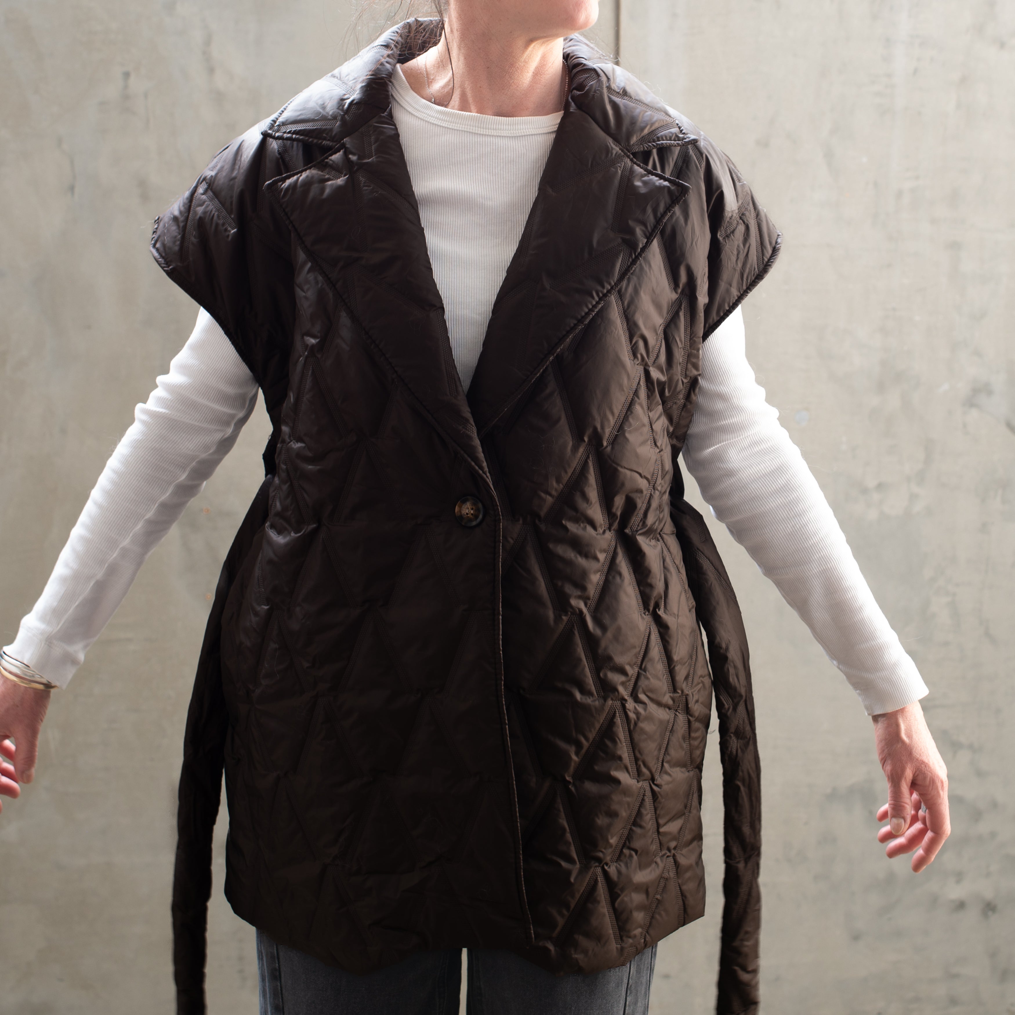 Quilted Puffer Jacket | Choco
