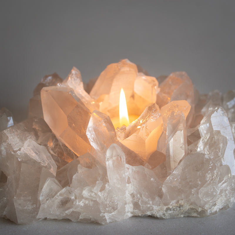 Quartz Cluster Tea Light Candle Holder