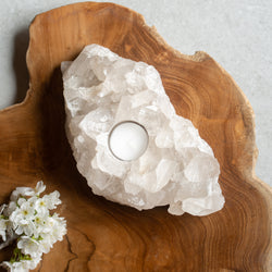 Quartz Cluster Tea Light Candle Holder