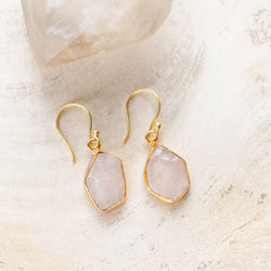 Raw Crystal Stone Earrings | Single Drop E