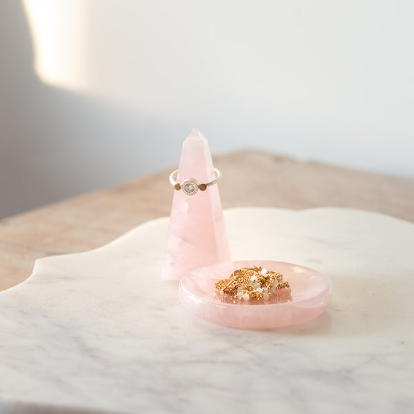 Rose Quartz Ring Obelisk + Little Dish