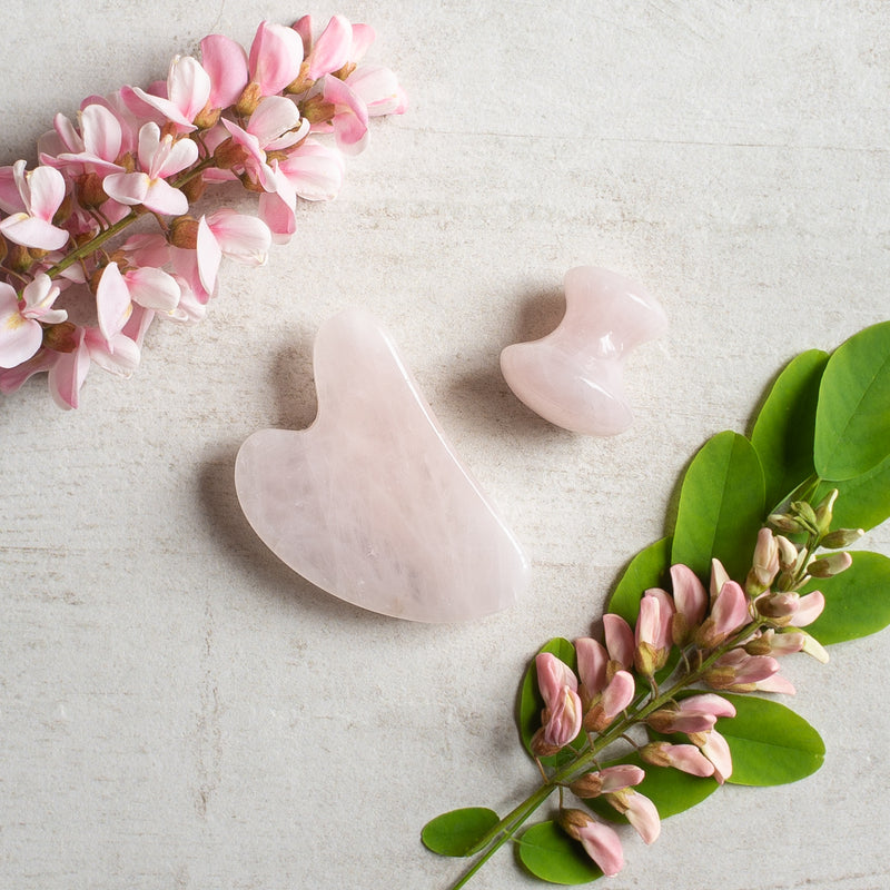 Rose Quartz Gua Sha Facial Massage Set