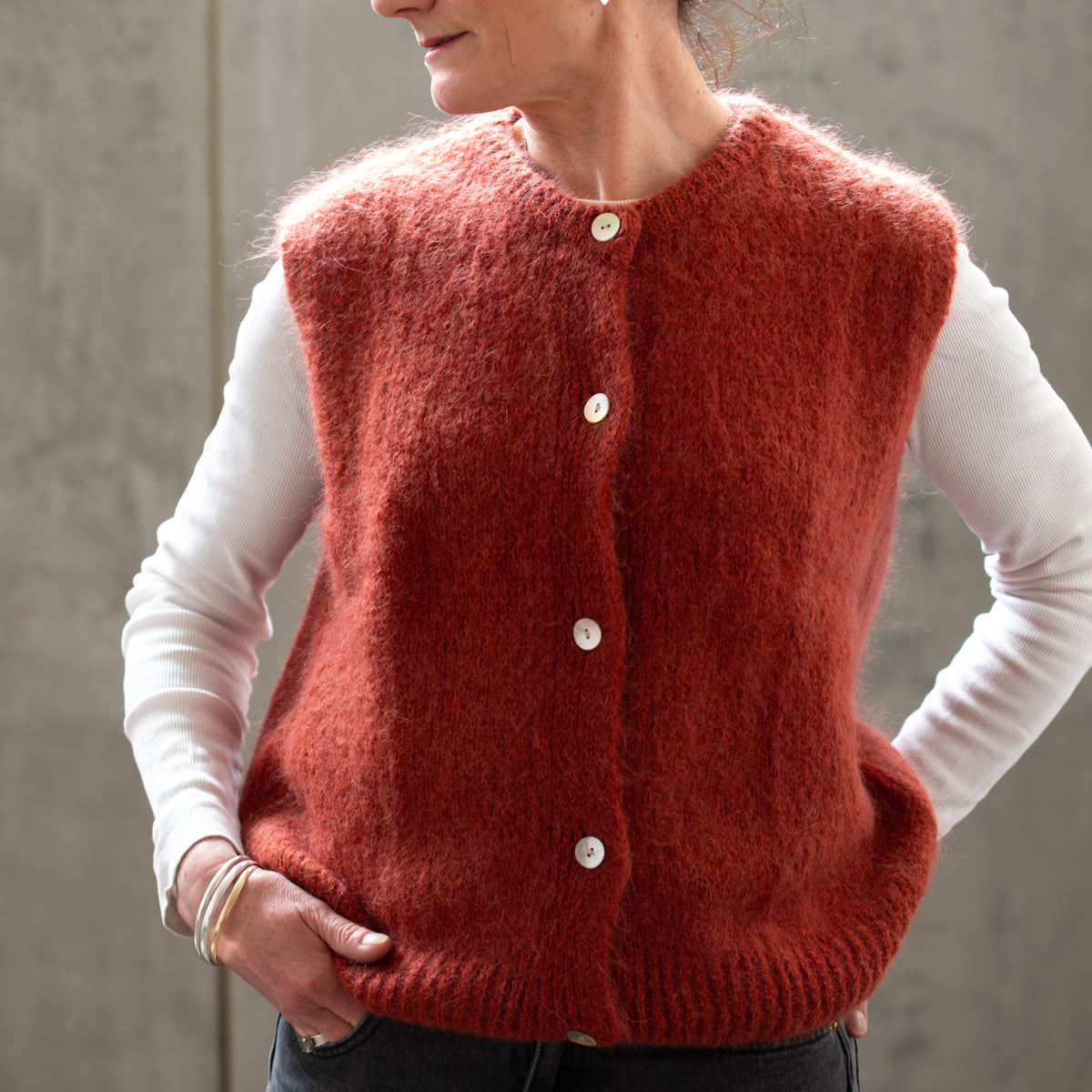 Knit Vest | OS | Terracotta